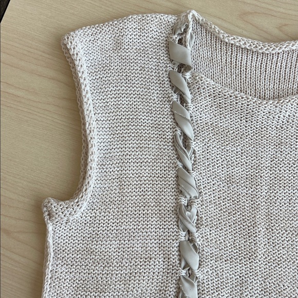 SKIF international sleeveless knitted tank with lace up ribbon bow contemporary - Picture 2 of 12